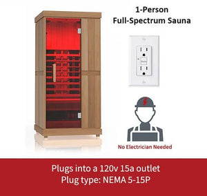 Finnmark Designs FD-1 Full Spectrum Infrared Sauna - 120v 15amp Outlet
