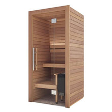 Load image into Gallery viewer, Auroom Cala Glass Mini Traditional 1 Person Sauna Thermo-Aspen
