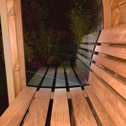 SaunaLife E7G 4 Person Barrel Sauna - Benches
