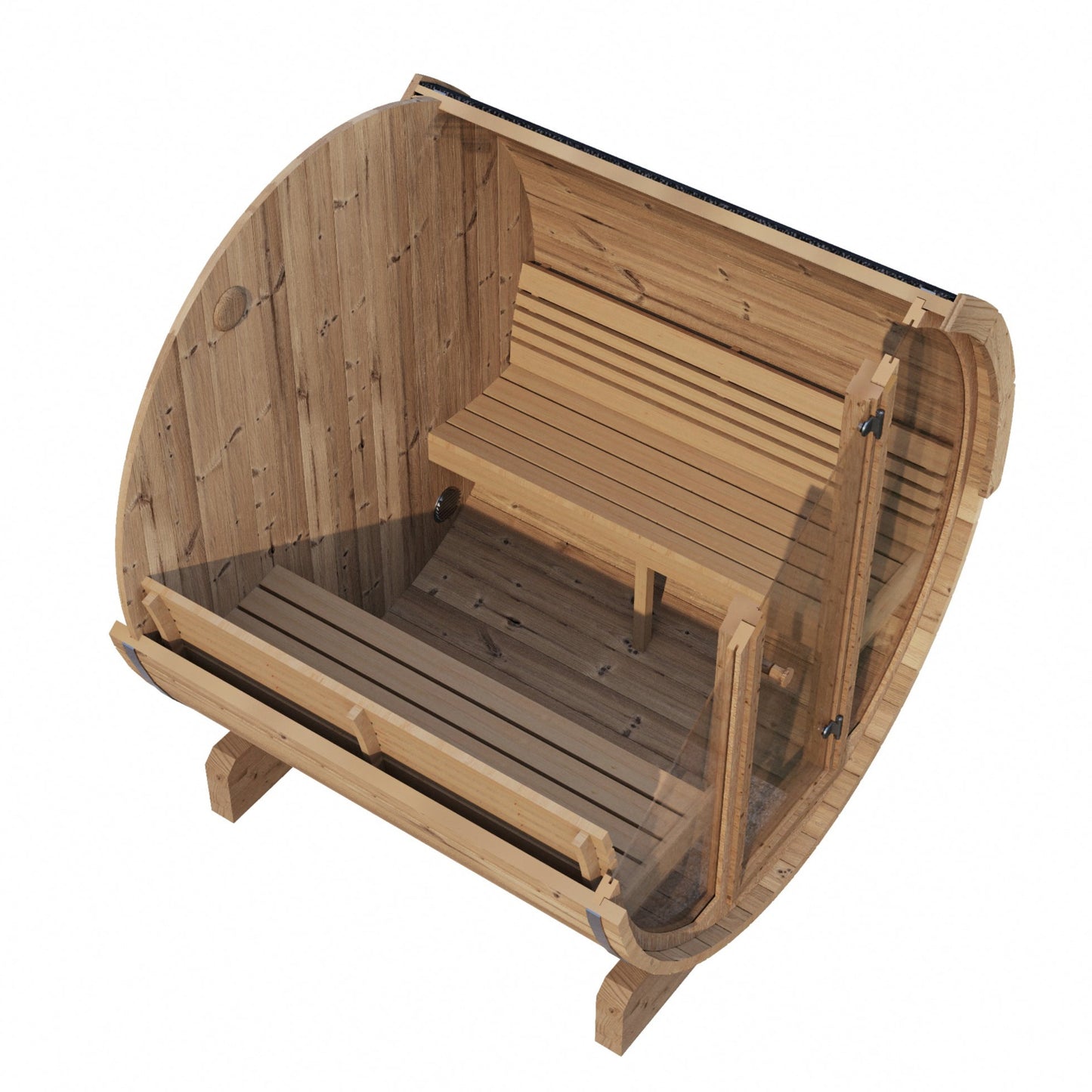 SaunaLife E7G 4 Person Barrel Sauna - Top View