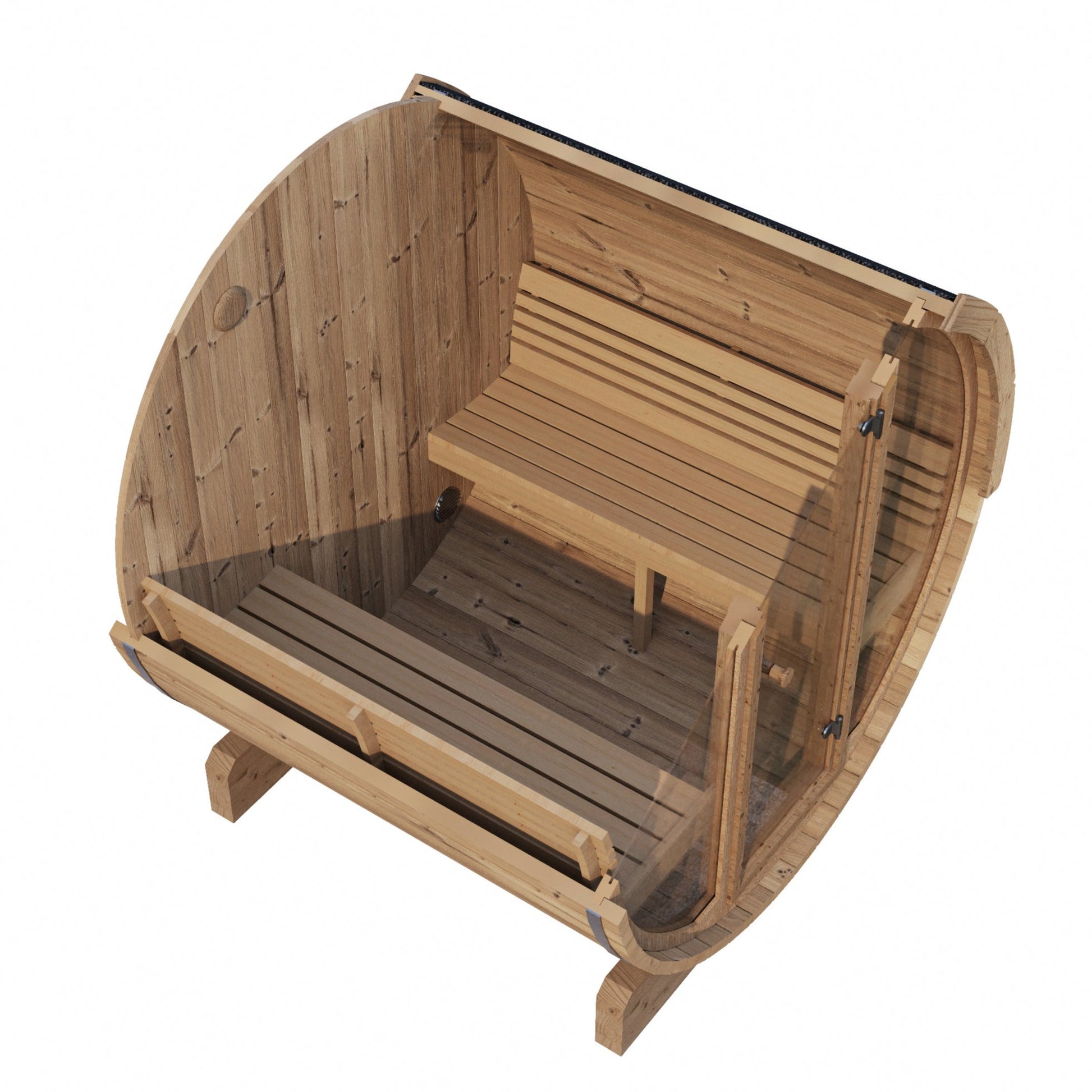 SaunaLife E7G 4 Person Barrel Sauna - Top View