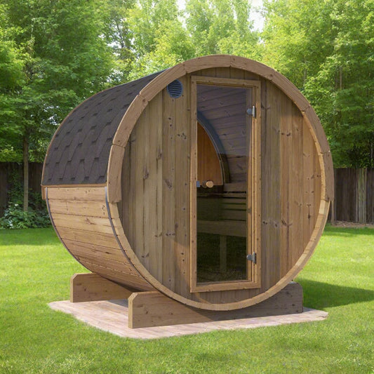 SaunaLife E7W 4 Person Barrel Sauna