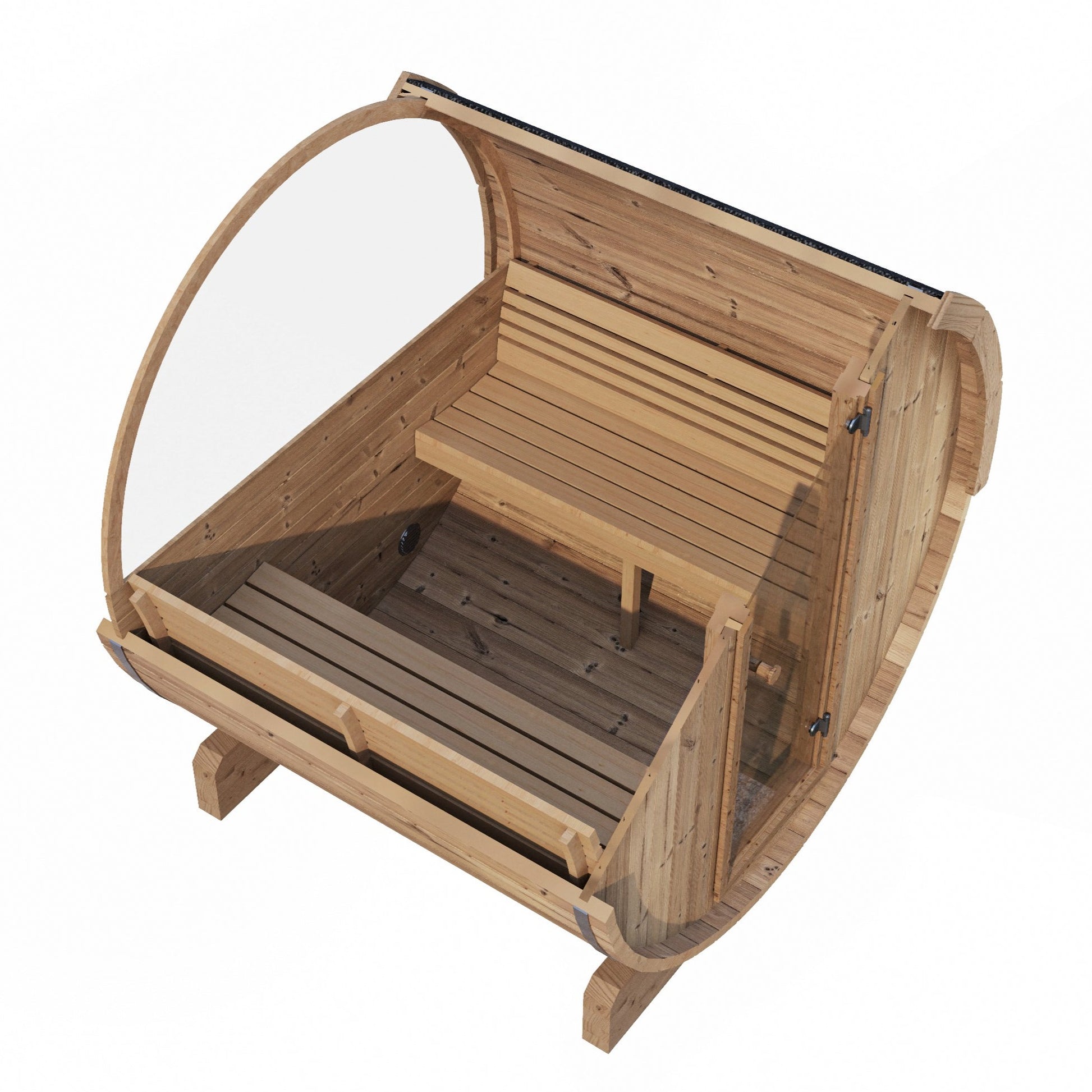 SaunaLife E7W 4 Person Barrel Sauna Top View