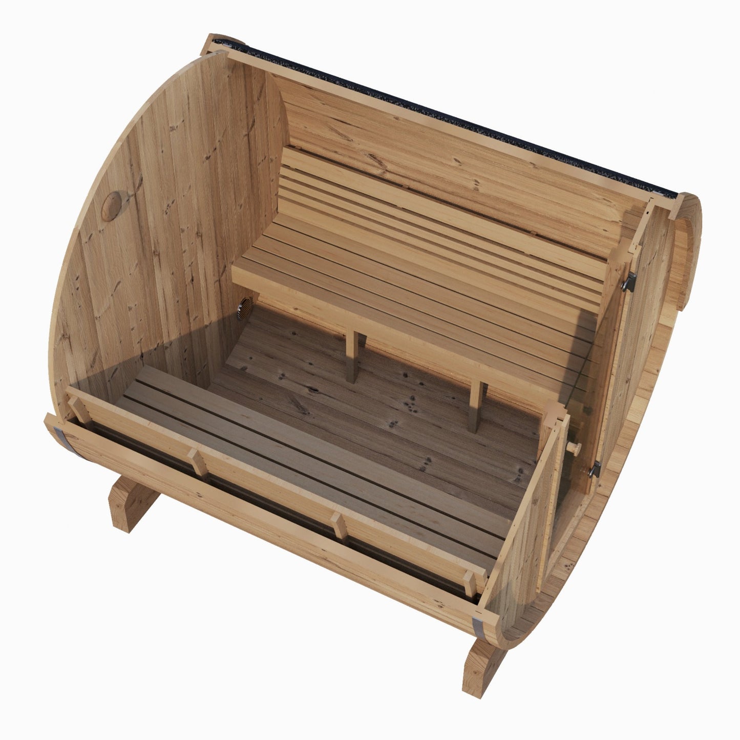 SaunaLife E8 6 Person Barrel Sauna Top View