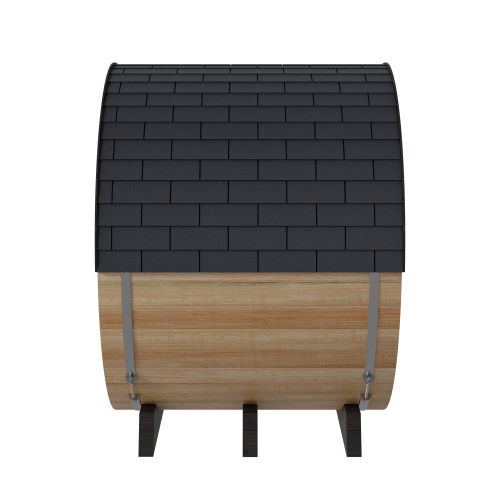 Side view of the Finnmark Outdoor Barrel Sauna
