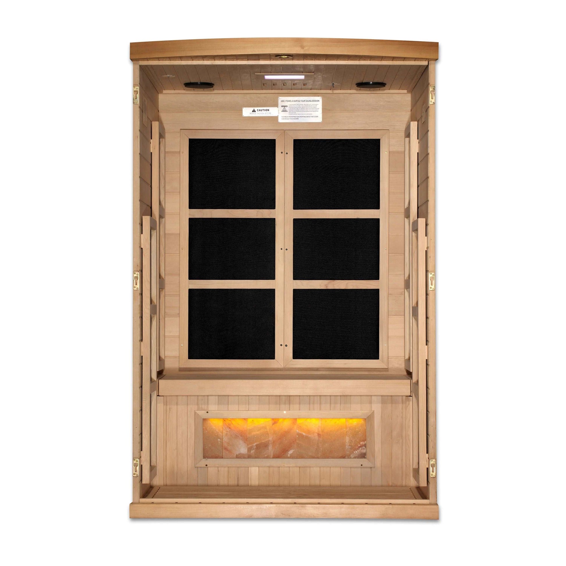 Golden Designs Hotel Edition 2 Person Far Infrared Sauna Interior View