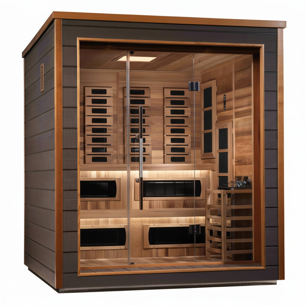 Golden Designs Karlstad 6-Person Outdoor Hybrid Sauna – Sun Valley