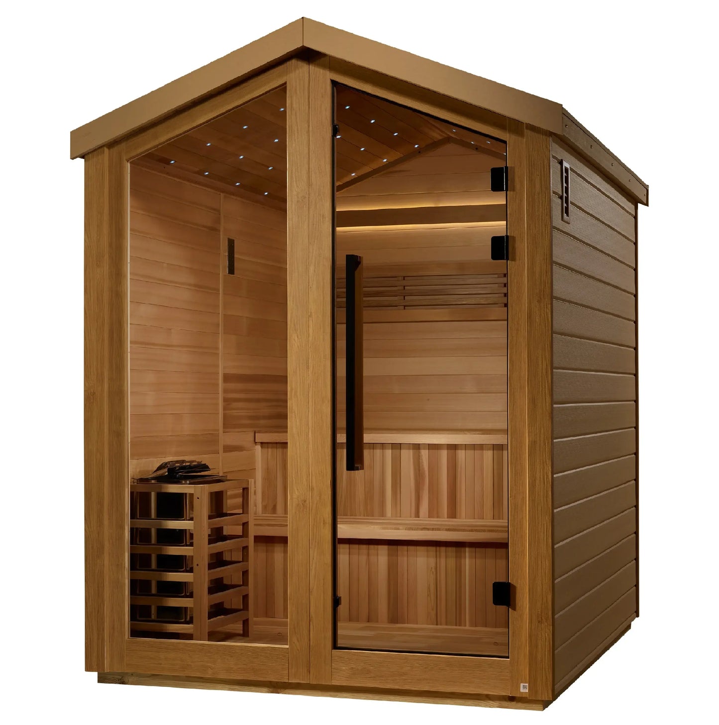 Golden Designs Kaarina Outdoor Traditional Sauna, GDI-8506-01, Right Angled View