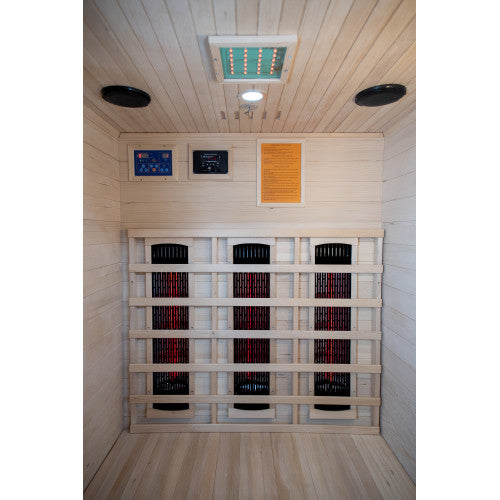 Interior of SunRay Saunas Burlington Outdoor Infrared Sauna