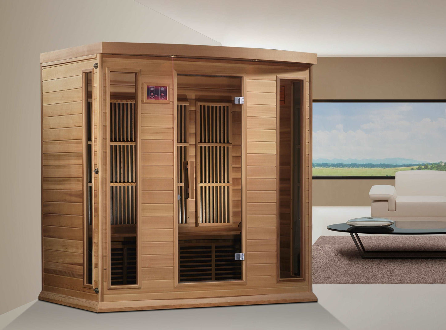 Maxxus 4 Person Low EMF FAR Infrared Canadian Red Cedar Sauna MX-K406-01 CED