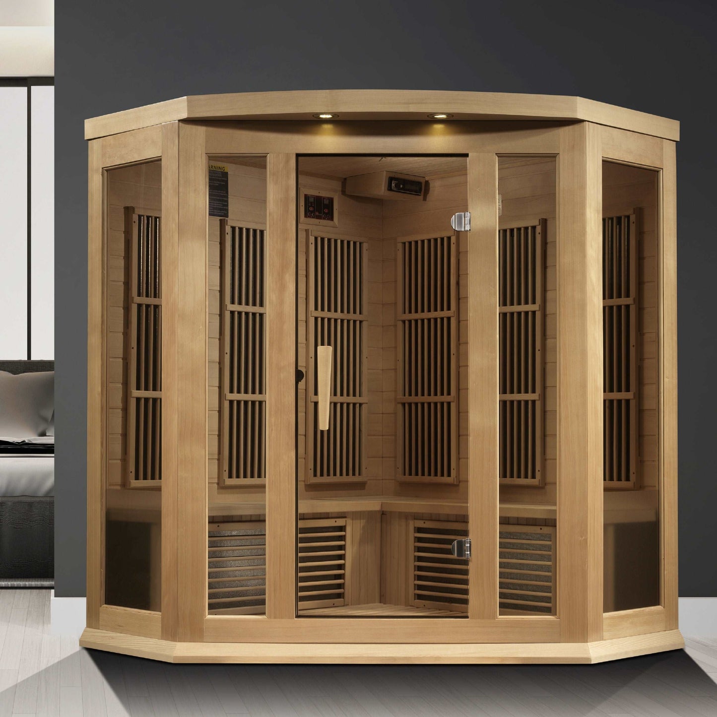 Maxxus 3 Person Corner Near Zero EMF FAR Infrared Sauna MX-K356-01-ZF