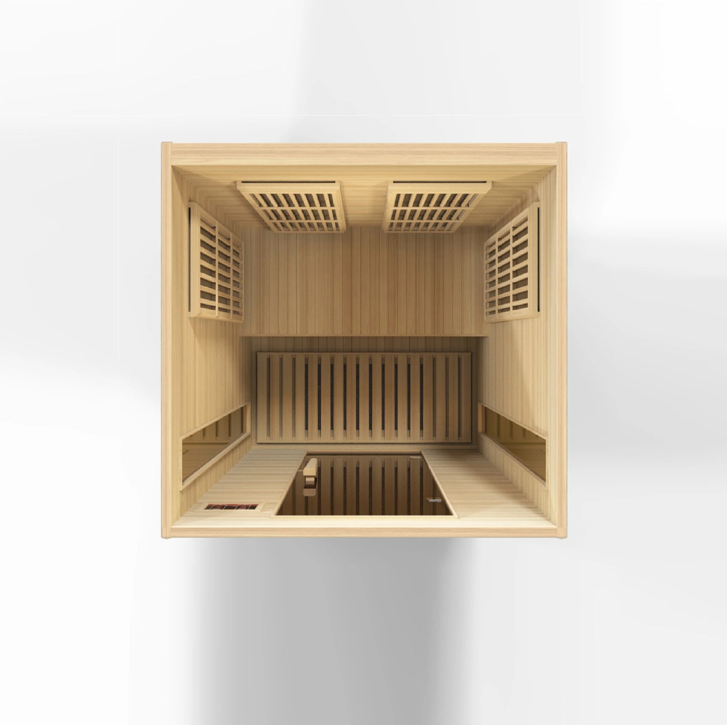 Maxxus Near Zero EMF 2 Person Far Infrared Sauna, Top Interior View on white background