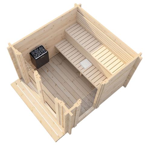 SaunaLife G4 Traditional Outdoor Sauna Inside View