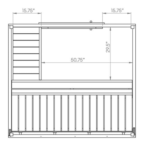SaunaLife G2 Outdoor Traditional Sauna Dimensions