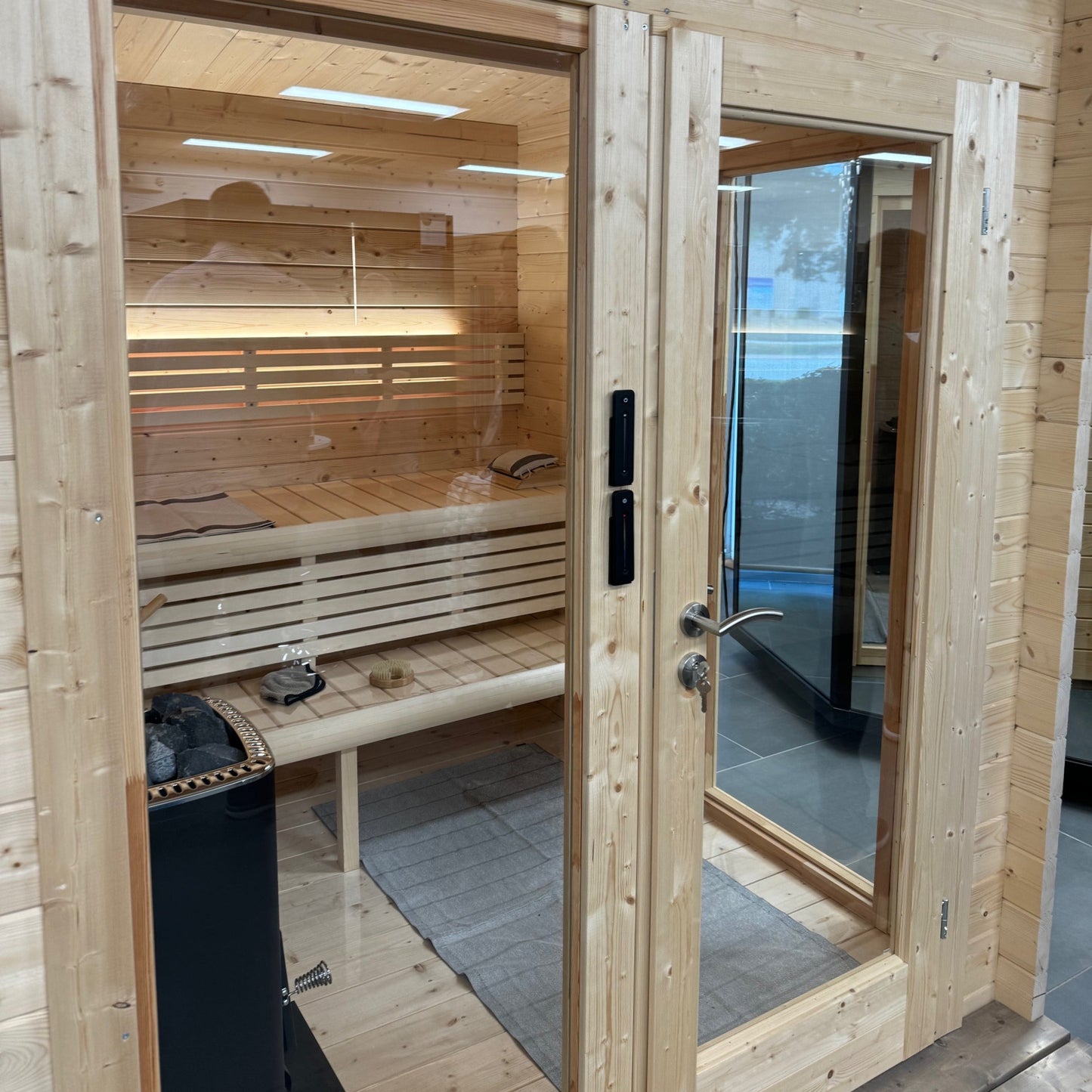 SaunaLife G4 Outdoor Traditional Sauna Exterior Door and Window