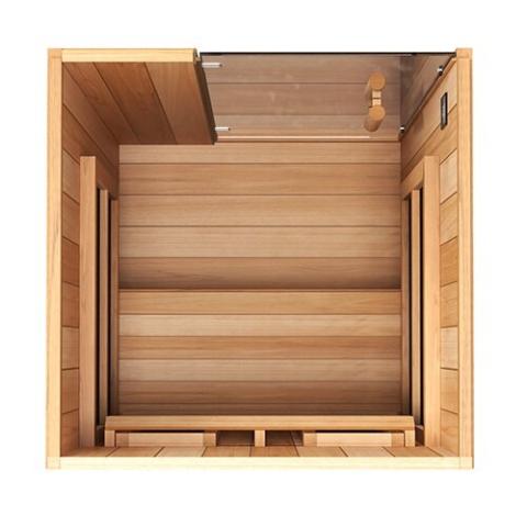Interior of Finnmark Designs FD-1 Full Spectrum Infrared Sauna