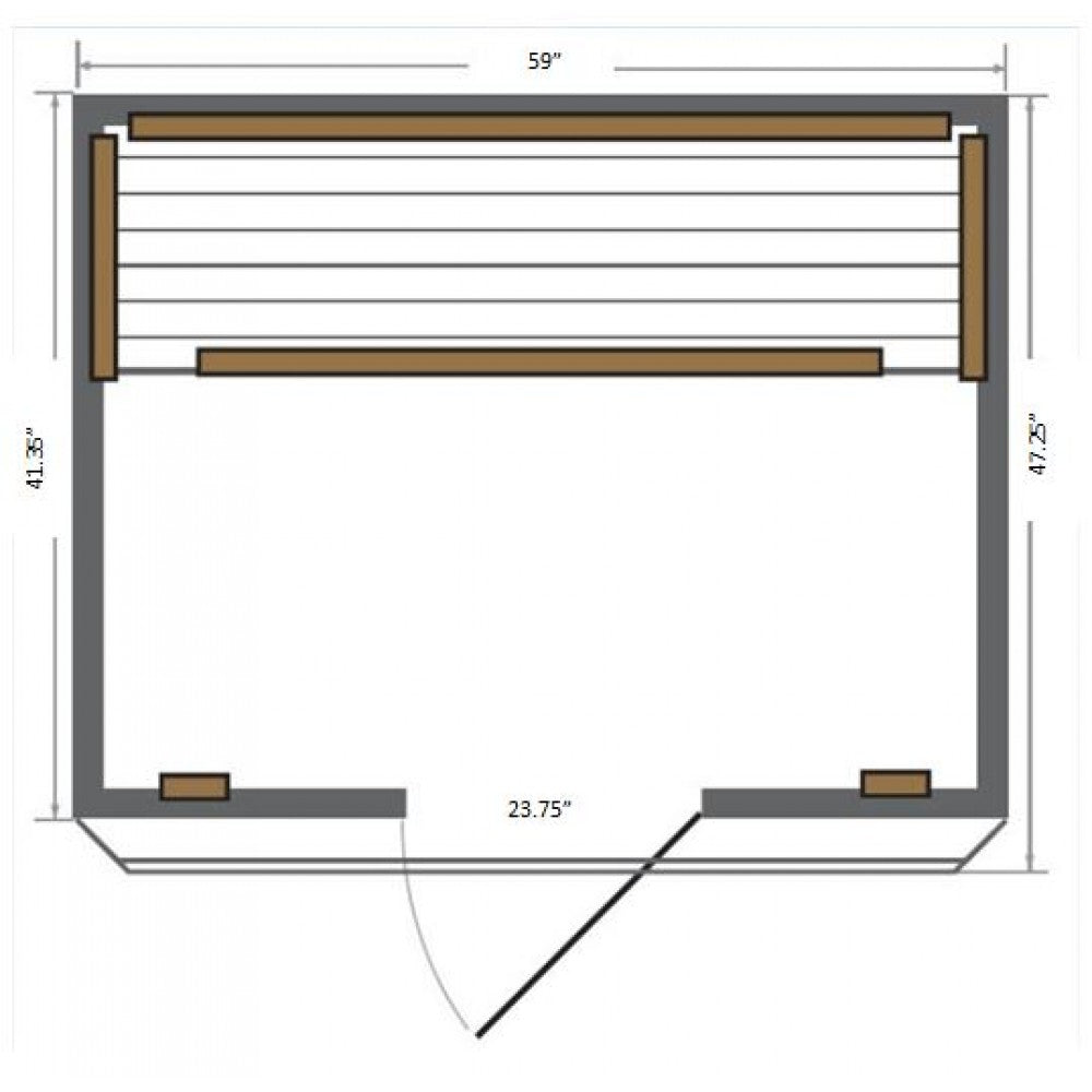 HL300K Savannah 3 Person Infrared Sauna Dimensions