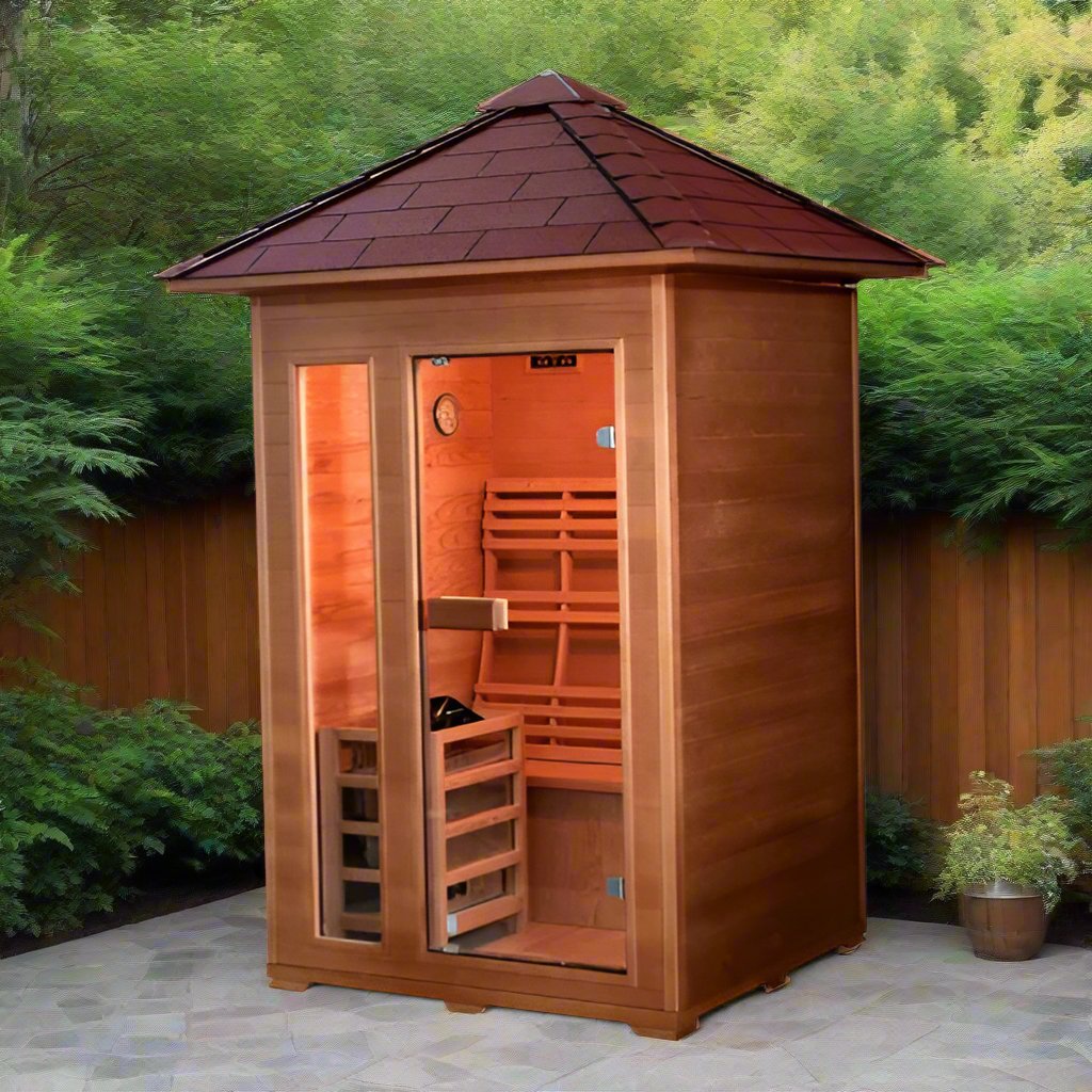 SunRay Saunas Bristow 2 Person Outdoor Traditional Sauna HL200D2 Sun Valley Saunas