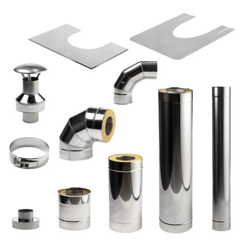 Huum Thru-Wall Sauna Chimney Kit Components
