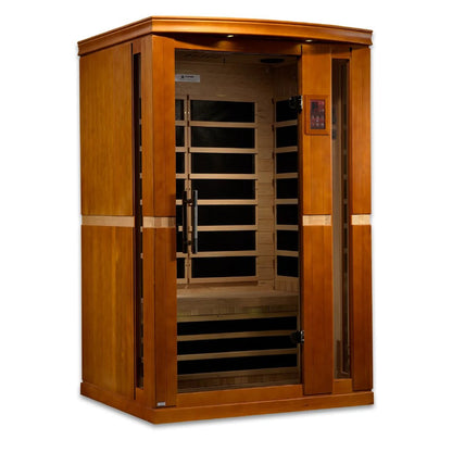 Dynamic Vittoria 2 Person Low EMF Infrared Sauna, front angled left view