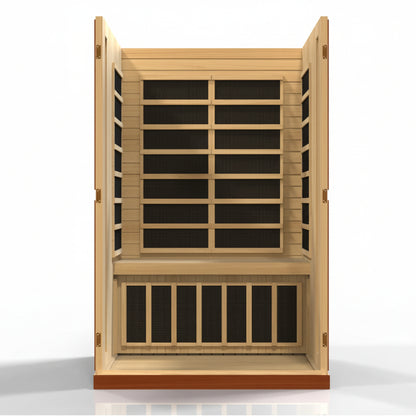 Dynamic Vittoria 2 Person Low EMF Infrared Sauna, interior