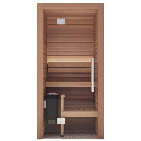 Auroom Cala Glass Mini Traditional 1 Person Sauna Front View