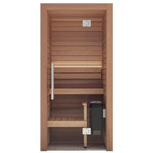 Load image into Gallery viewer, Auroom Cala Glass Mini Traditional 1 Person Sauna Front View