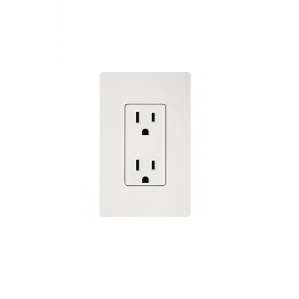 White electrical outlet on a white background