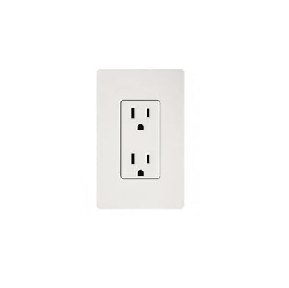 White electrical outlet on a white background