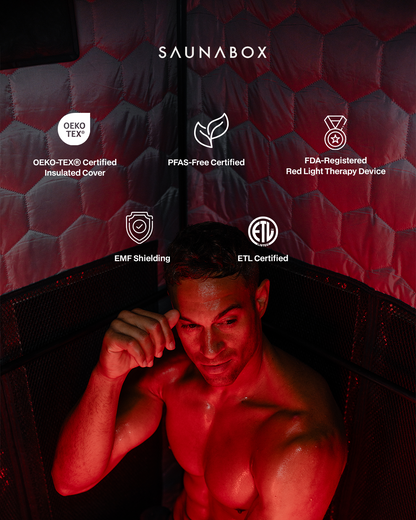 SaunaBox® Pulse PRO: Infrared Sauna with Red-light Therapy