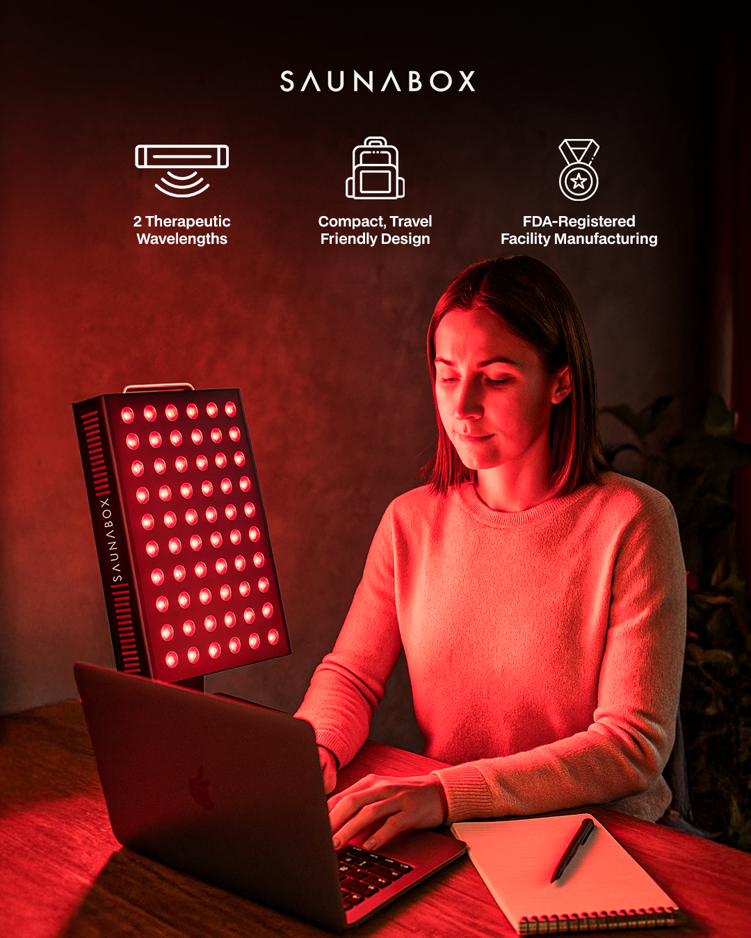 The Nova: Desktop Red Light Panel with Near Infrared