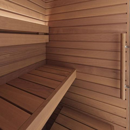 Auroom Cala Glass Mini Traditional 1 Person Sauna Interior View