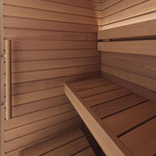 Load image into Gallery viewer, Auroom Cala Glass Mini Traditional 1 Person Sauna Interior View