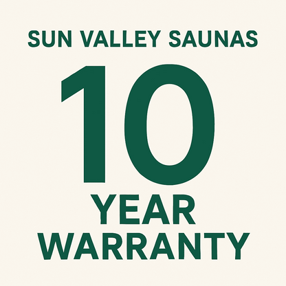 Free Sun Valley Saunas 10 Year Warranty