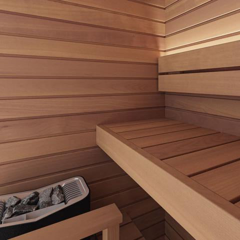 Auroom Cala Glass Mini Traditional 1 Person Sauna Interior View 2
