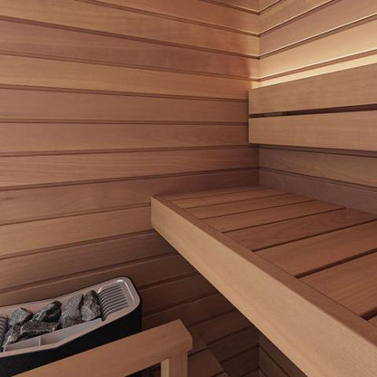 Auroom Cala Glass Mini Traditional 1 Person Sauna Interior View 2