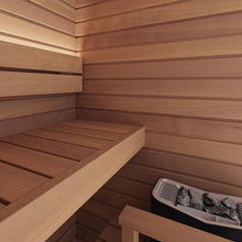 Load image into Gallery viewer, Auroom Cala Glass Mini Traditional 1 Person Sauna Interior View 2