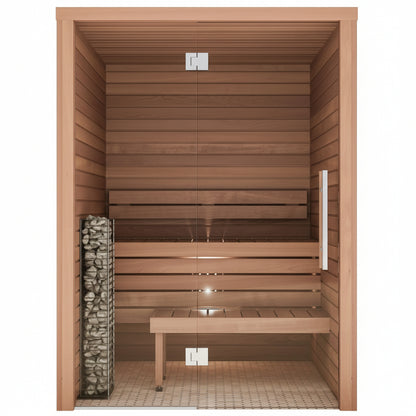 Auroom Cala Glass Indoor Traditional Sauna Front View