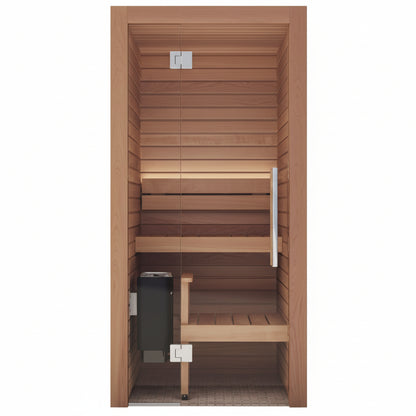 Auroom Cala Glass Mini Traditional 1 Person Sauna Front View