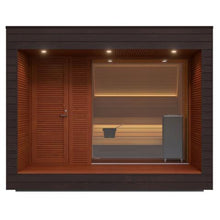 Load image into Gallery viewer, Auroom Natura Outdoor Traditional Luxury Sauna Front View