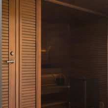 Load image into Gallery viewer, Auroom Natura Outdoor Traditional Luxury Sauna Interior 2