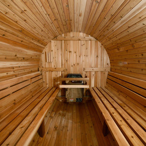Almost Heaven Saunas Pinnacle 4 Person Barrel Sauna Interior 2
