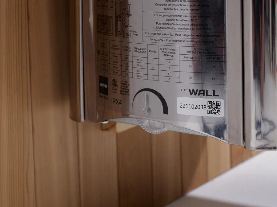 Bottom of Harvia Wall Electric Sauna Heater