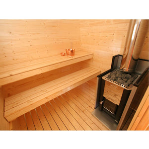 Almost Heaven 6 Person Allegheny Traditional Cabin Sauna and Harvia Legend Wood Fire Sauna Heater