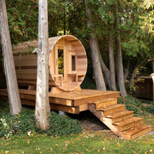 Load image into Gallery viewer, Steps up to Canadian Timber Serenity CTC2245W Traditional Outdoor Barrel Sauna