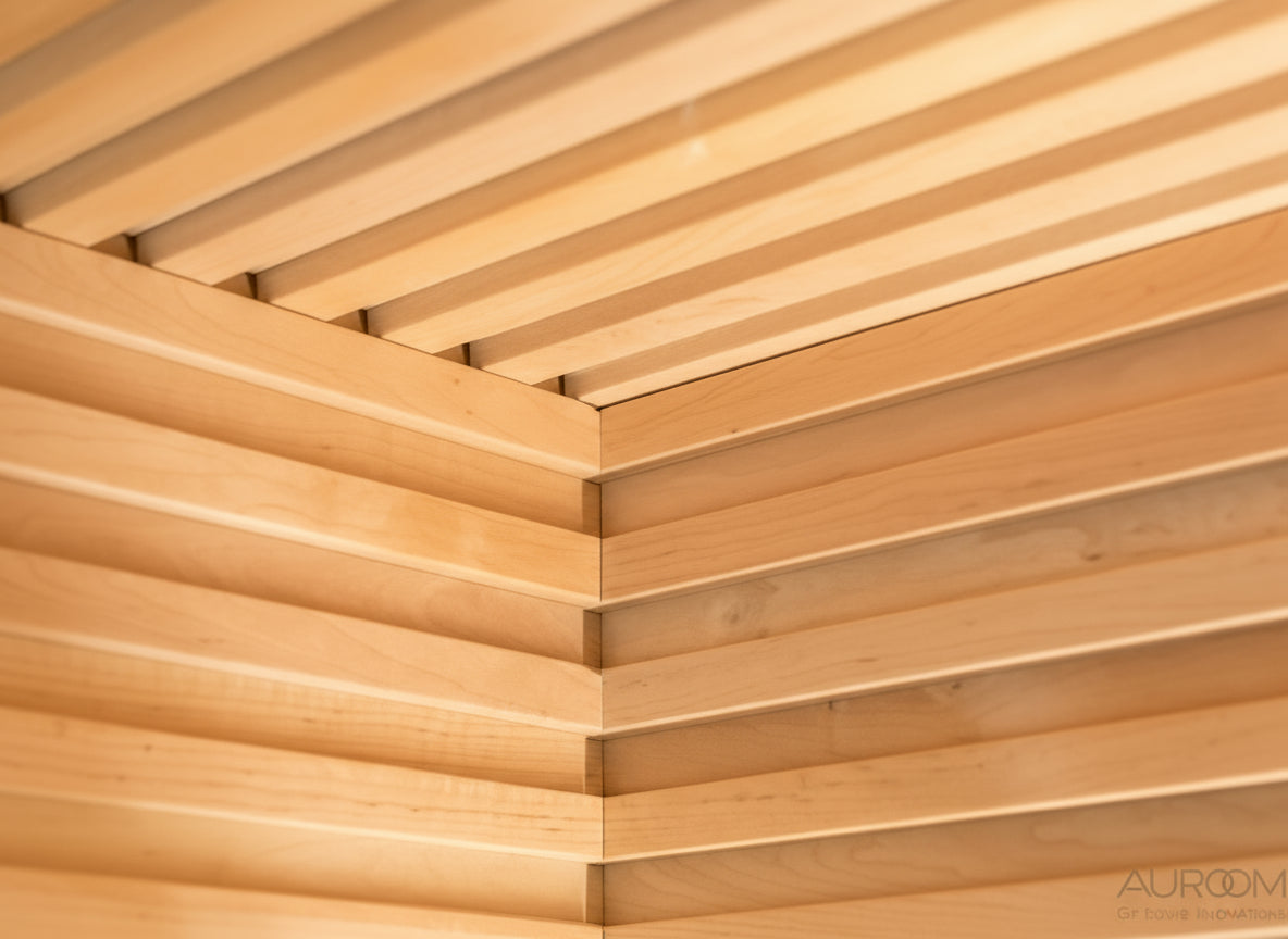 Ceiling of the Auroom Nativa Home Traditional Sauna