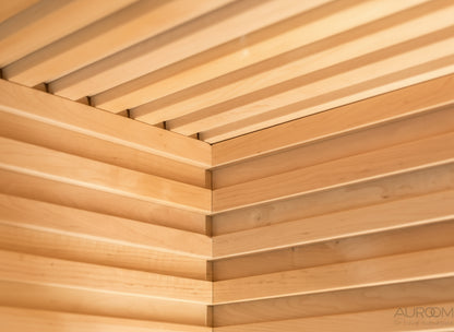 Ceiling of the Auroom Nativa Home Traditional Sauna