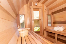 Load image into Gallery viewer, Canadian Timber Tranquility CTC2345W Traditional Outdoor Barrel Sauna Inside 