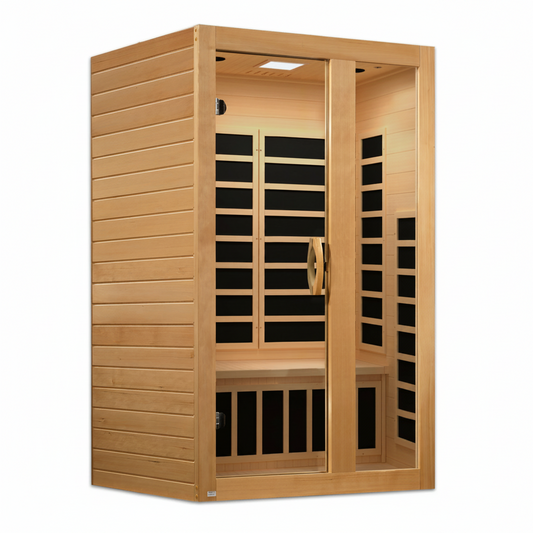 Dynamic Serena 2-Person Low EMF Far Infrared Sauna sude view on white background