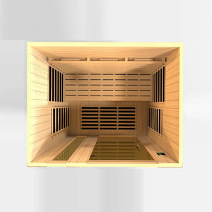Dynamic Saunas Lugano 3 Person Near Zero Full Spectrum Infrared Sauna, DYN-6336-03 FS - Top View